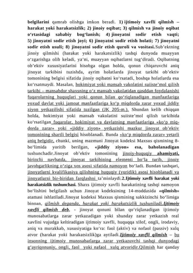 Jinoyatning obyektiv tomoni va subyektiv tomoni 3