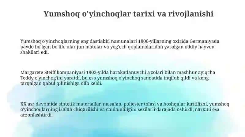 Yumshoq o'yinchoqlar 3