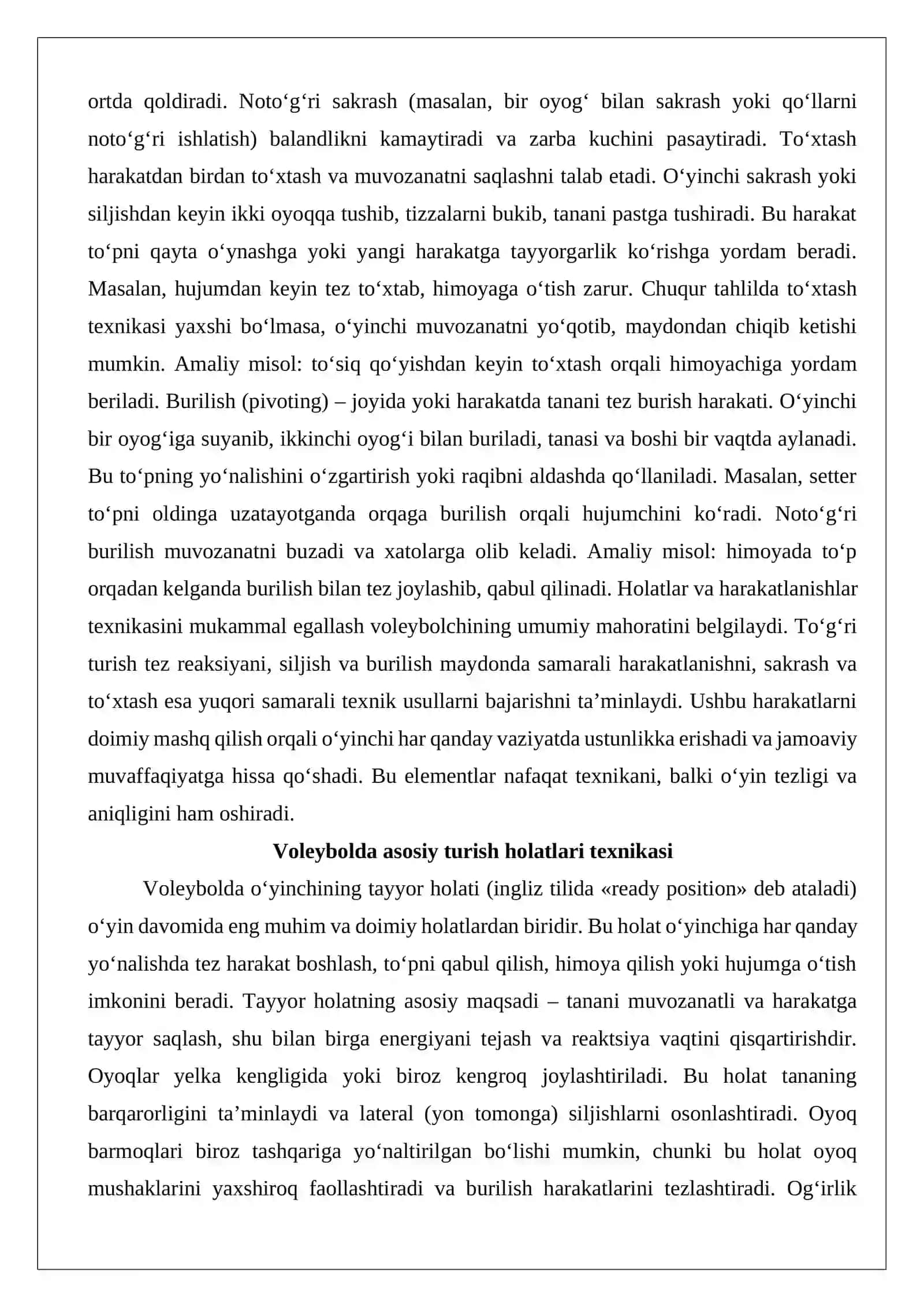 Voleybol o‘yinida holatlar va harakatlanishlar 3