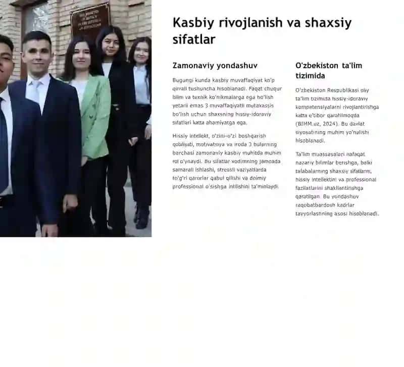 Kasbiy rivojlanishda hissiy-idoraviy sifatlarning o'rni v aahamiyati 3