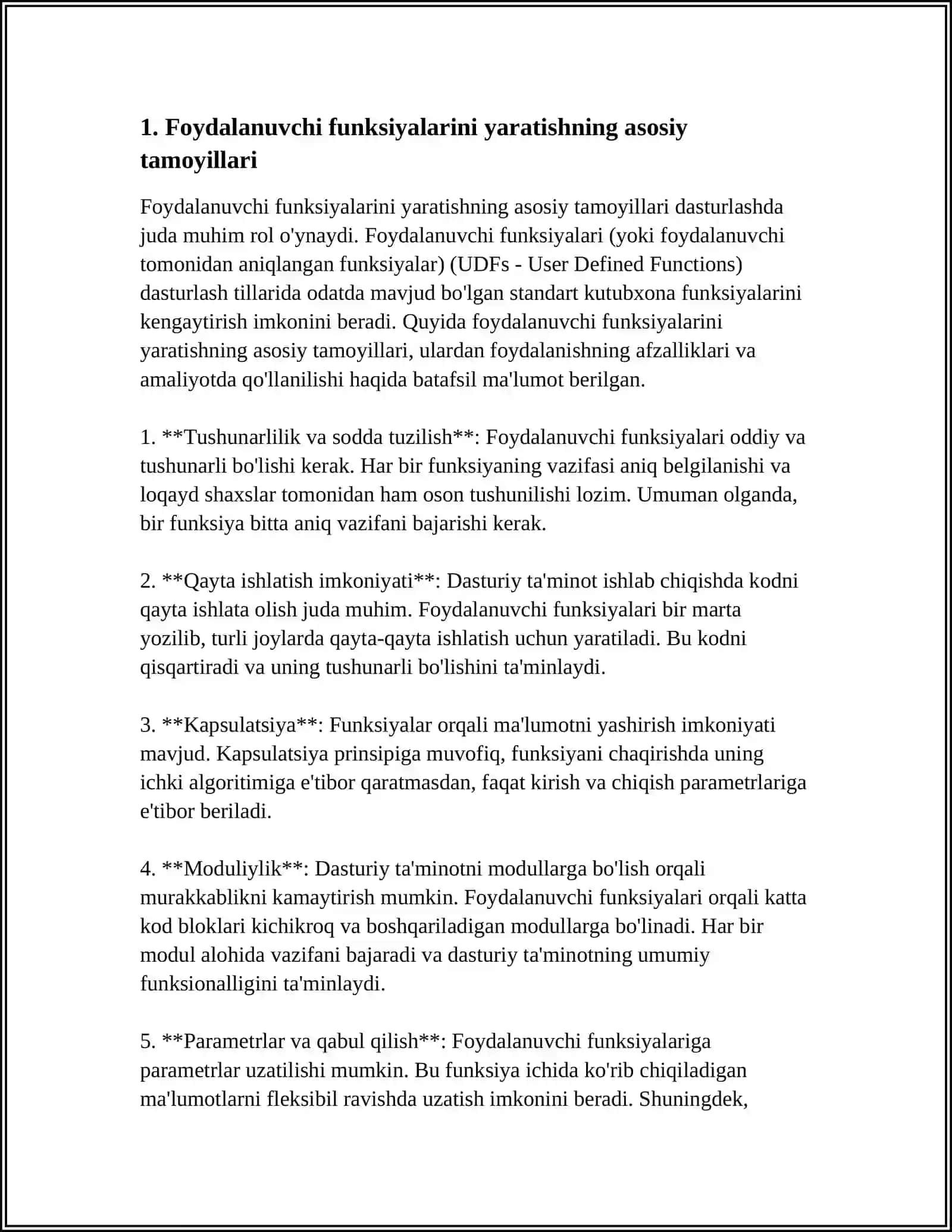 C++ BUILDER DASTURLASH MUHITIDA FOYDALANUVCHI FUNKSIYALARINI YARATISH TEXNALOGIYASI 3