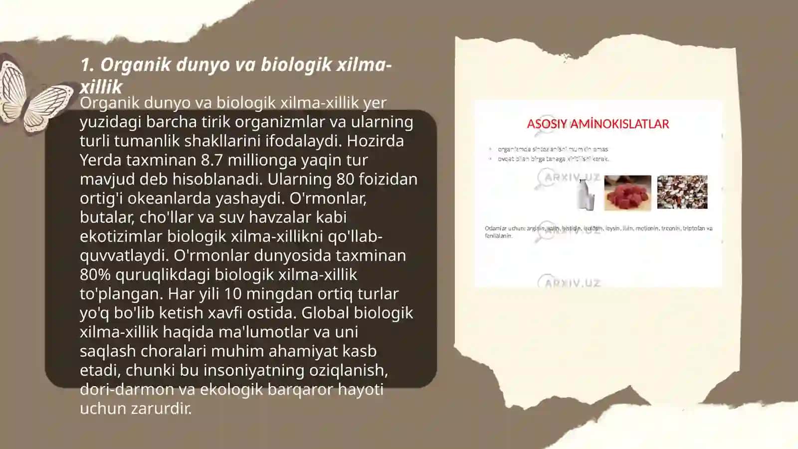 Organik olamning birligi va xilma xilligi 3