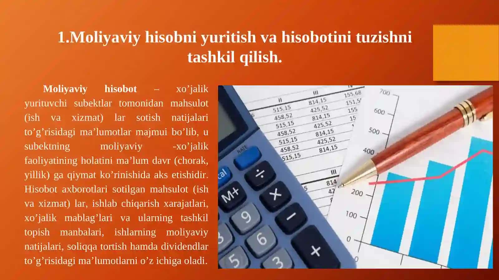 Moliyaviy hisobni yuritish va hisobotini tuzishni tashkil qilish 3