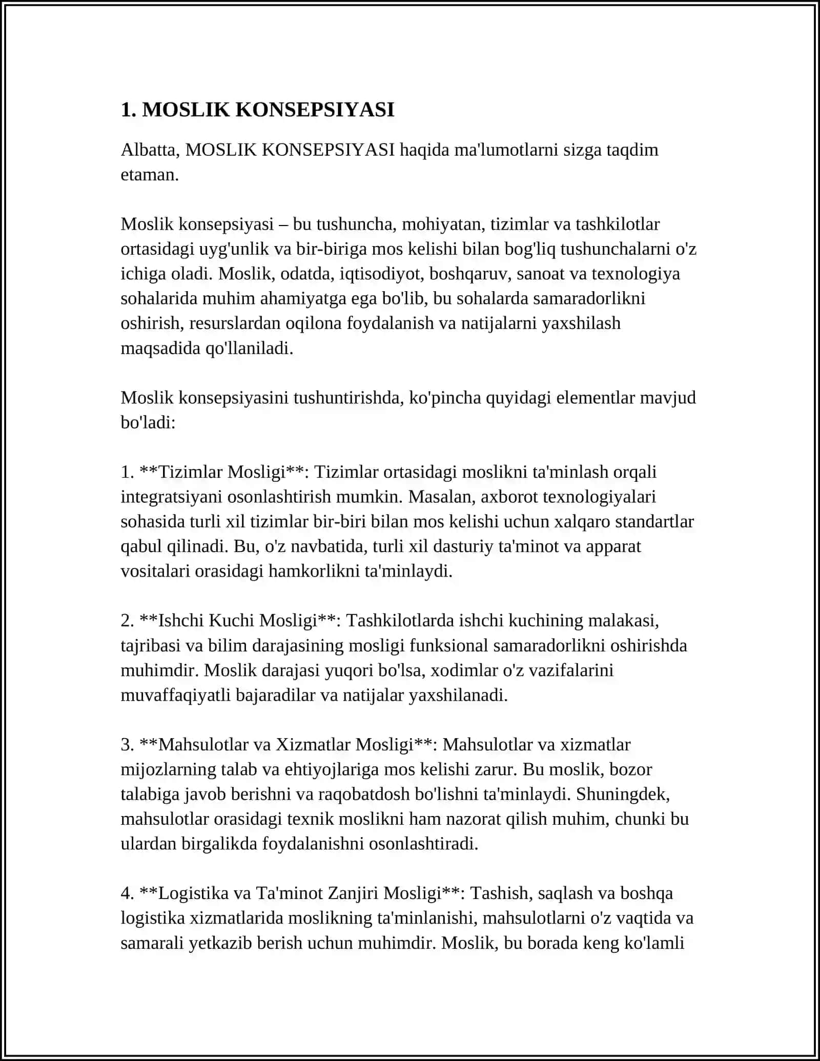 MOSLIK KONSEPSIYASI 3