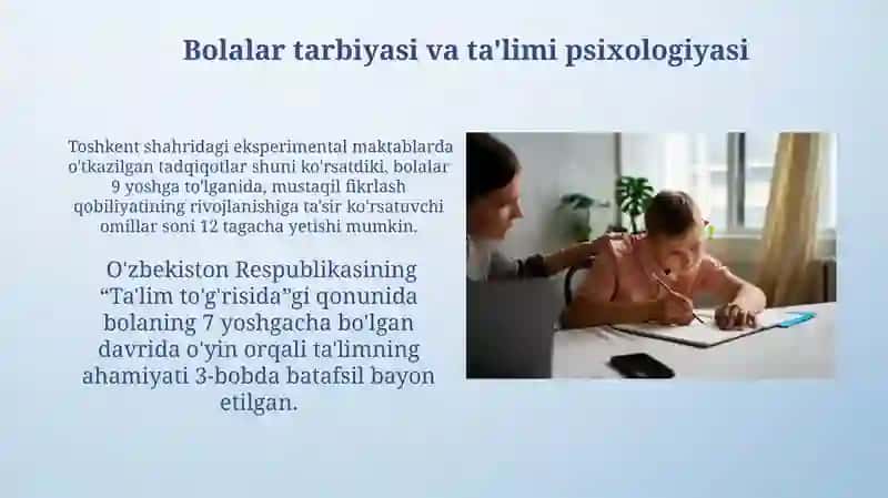 Bolalar psixologiyasi fanining predmet vazifalari 3
