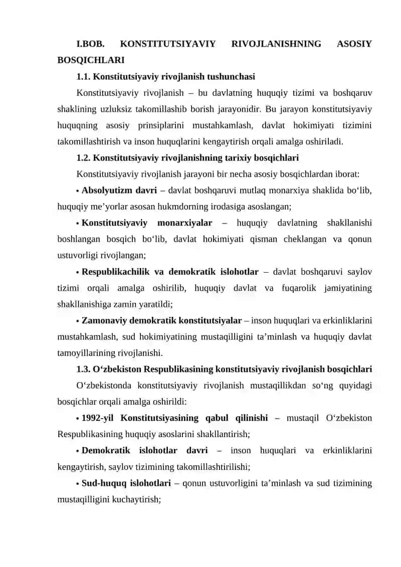 Konstitutsiyaviy Rivojlanishning Asosiy Bosqichlari va Tendensiyalari 3