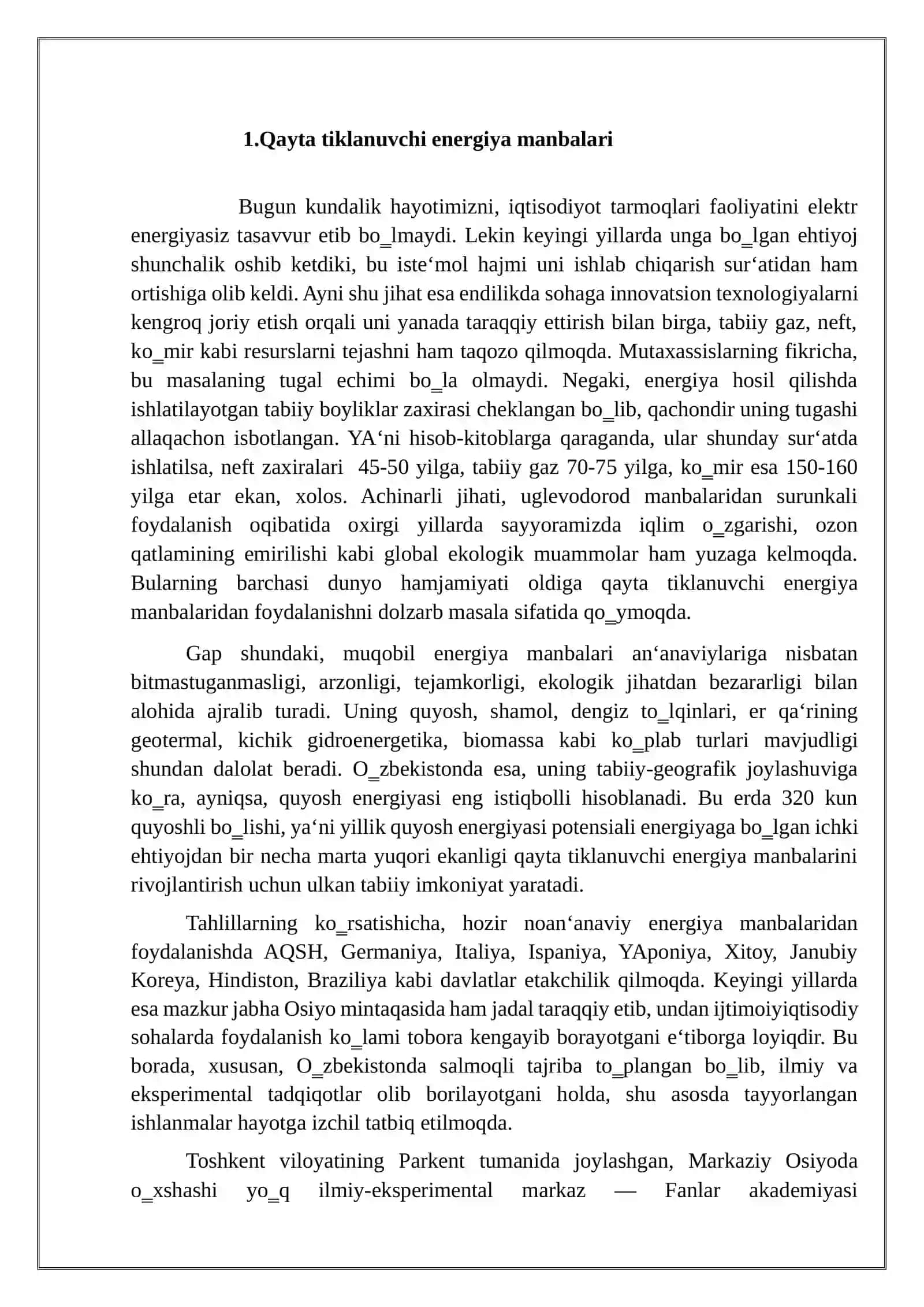KONCHILIK KORXONASLARINING ELEKTR TA’MINOTI TIZIMIDA QAYTA TIKLANUVCHI ENERGIYA MANBALARINI QO’LLASH 3