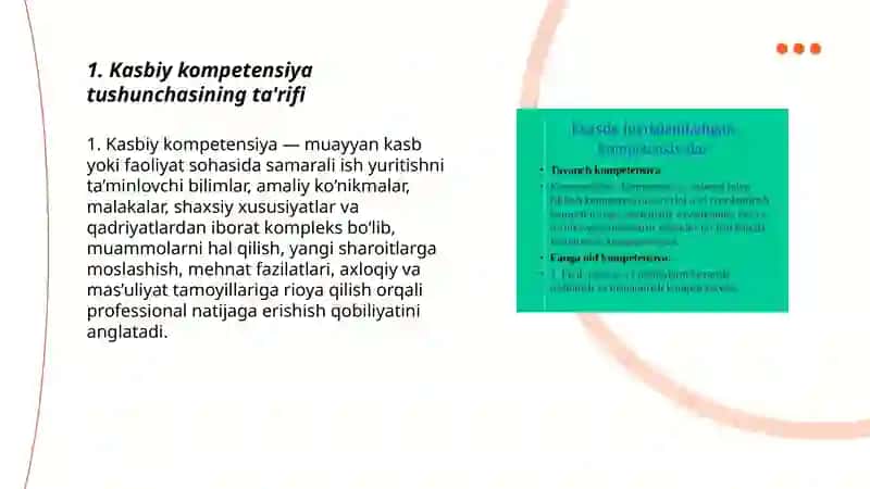 Kasbiy kompetensiya tushunchasi va uning asosiy turlari 3