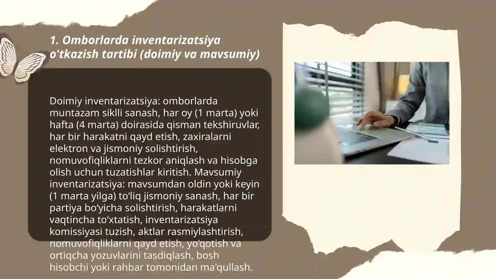 Omborlarda inventarizatsiya o'tkazish tartibi (doimiy va mavsumiy) 3