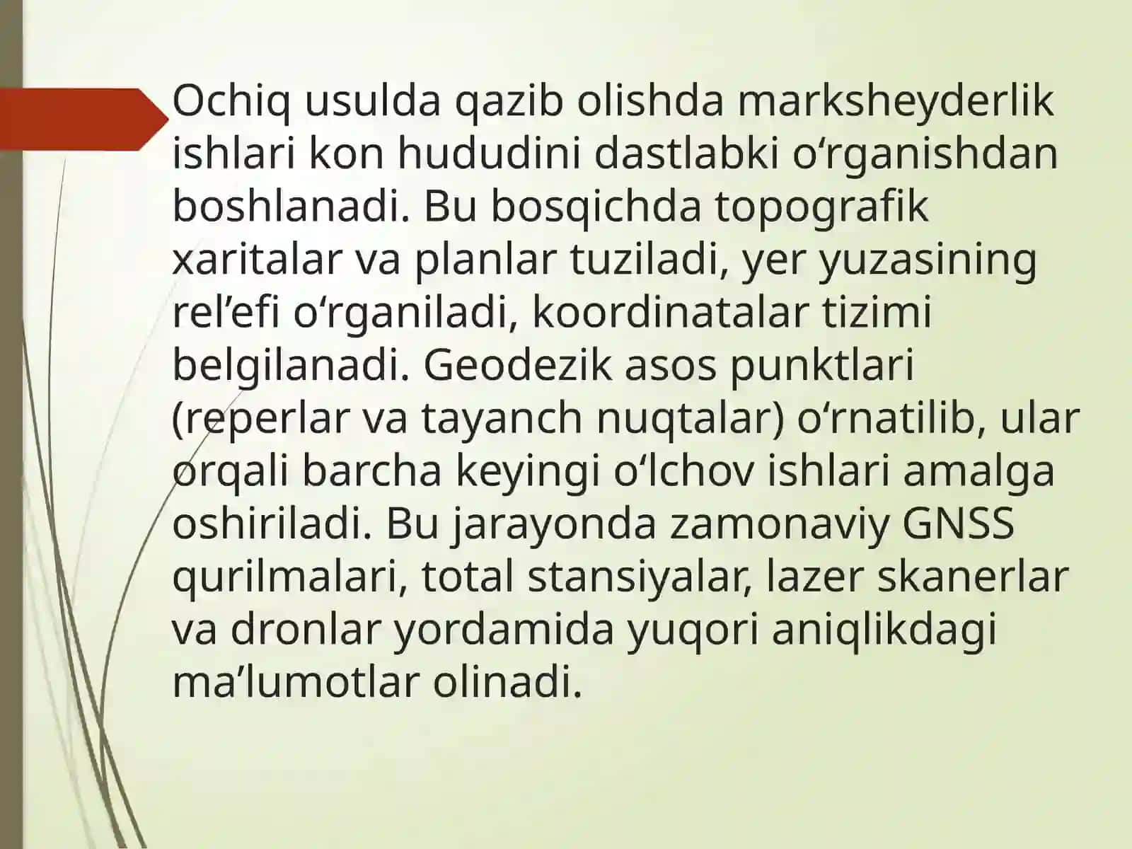 Foydali qazilmakonlarni ochi qusulda qazib olishda olib boriladigan marksheyderlik ishlari 3