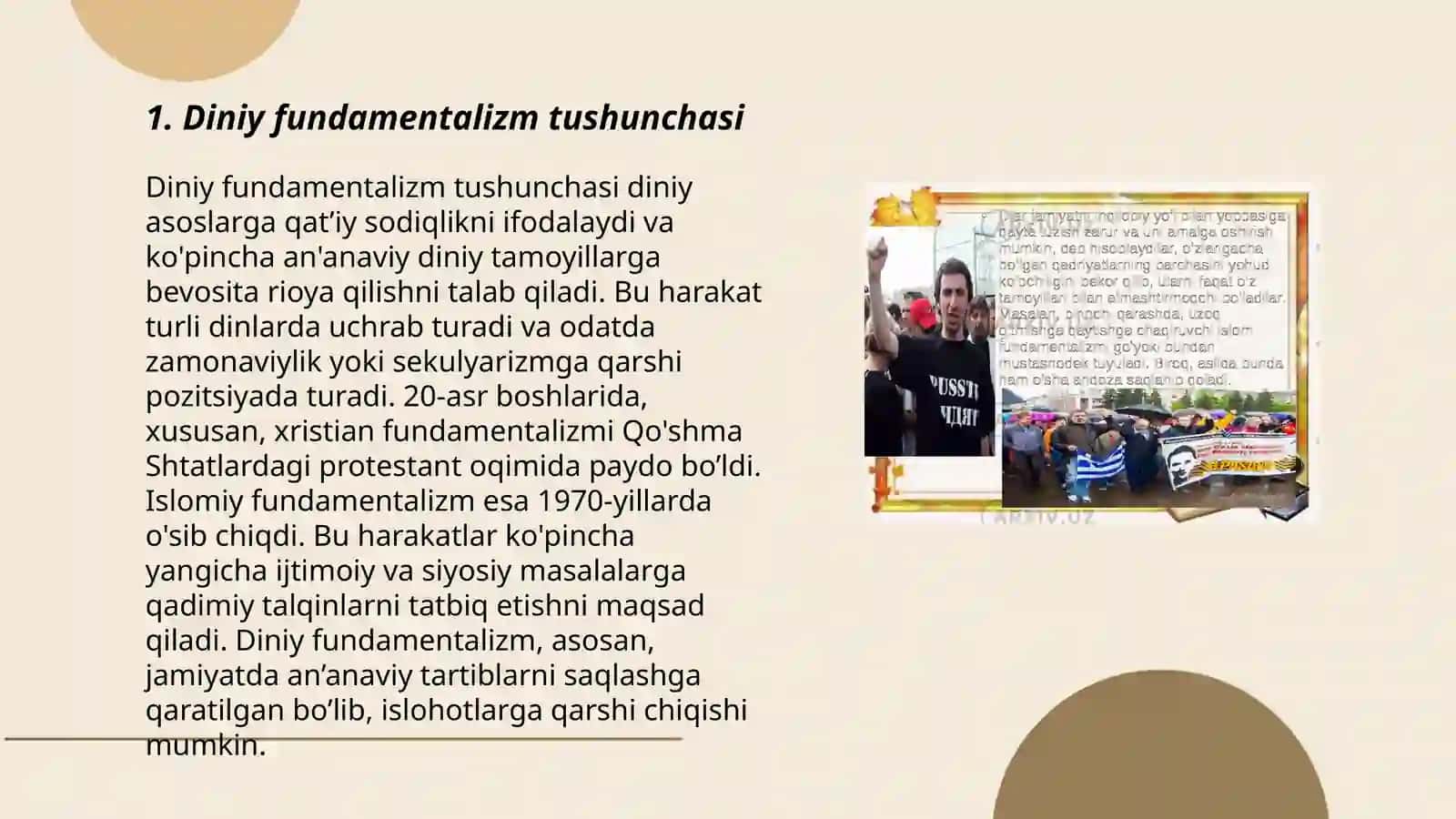 Diniy fundamentalizm, radikalizm va terrorizmning tarixi va yo‘nalishlari 3