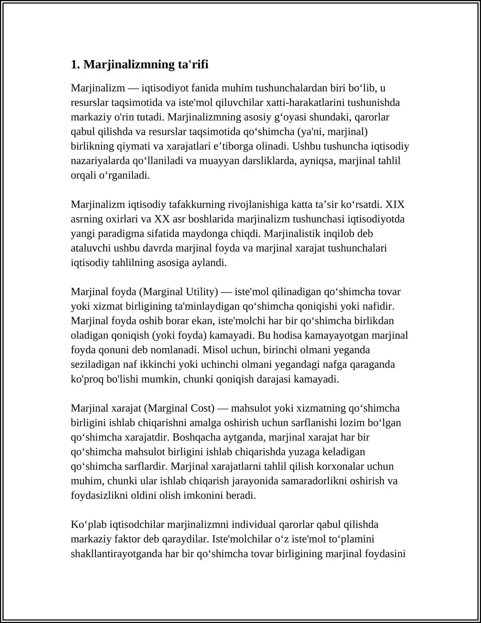 MARJINALIZM VA ME’YORLI FOYDALILIK NAZARIYASI 3