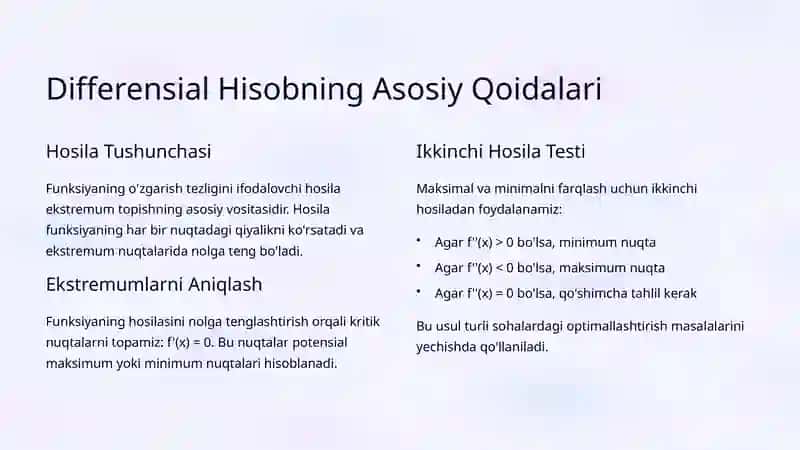 Differensial Hisob Usullari 3
