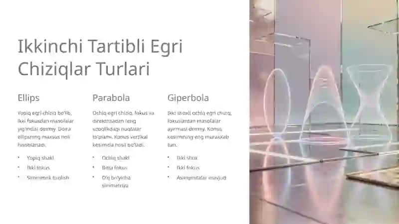 Ikkinchi Tartibli Egri Chiziqlar: Ellipslarning Kanonik Tenglamasi 3
