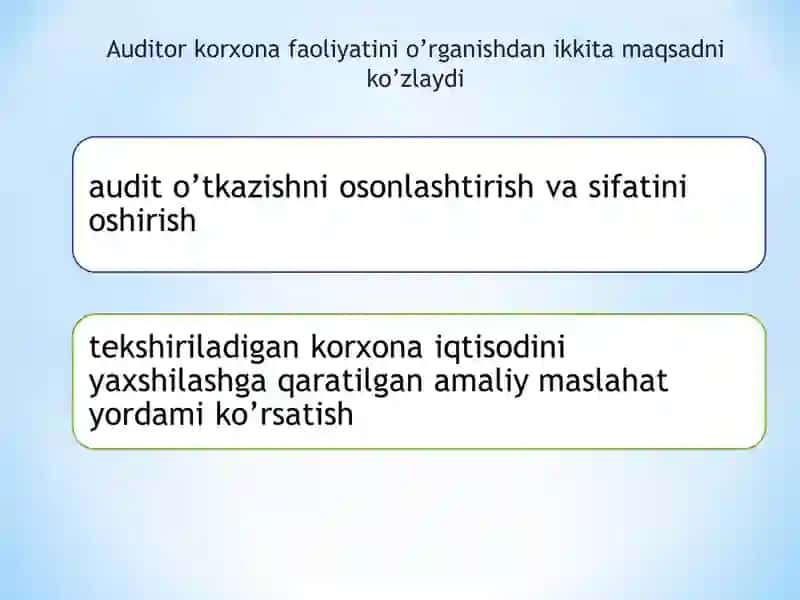 Auditorlik tekshiruvi vaqtida ichki nazorat tizimini o’rganish hamda baholash 3