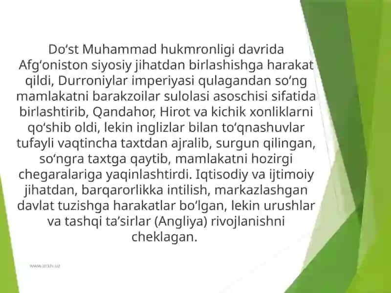 Dust Muxammadhukmronligidavrida Afgʻonistonning ijtimoiy-iqtisodiy siyosiy rivojlanishi 3
