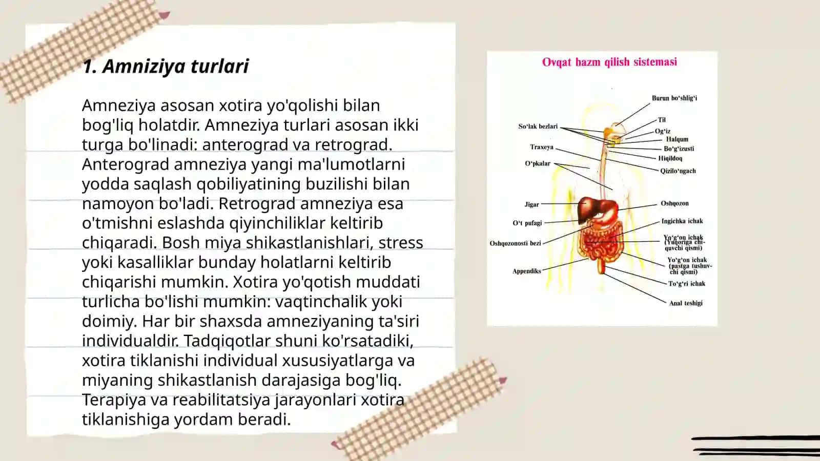 Amniziya mahalliy miya jarohatlangan jarayonida hotiraning buzilishi 3