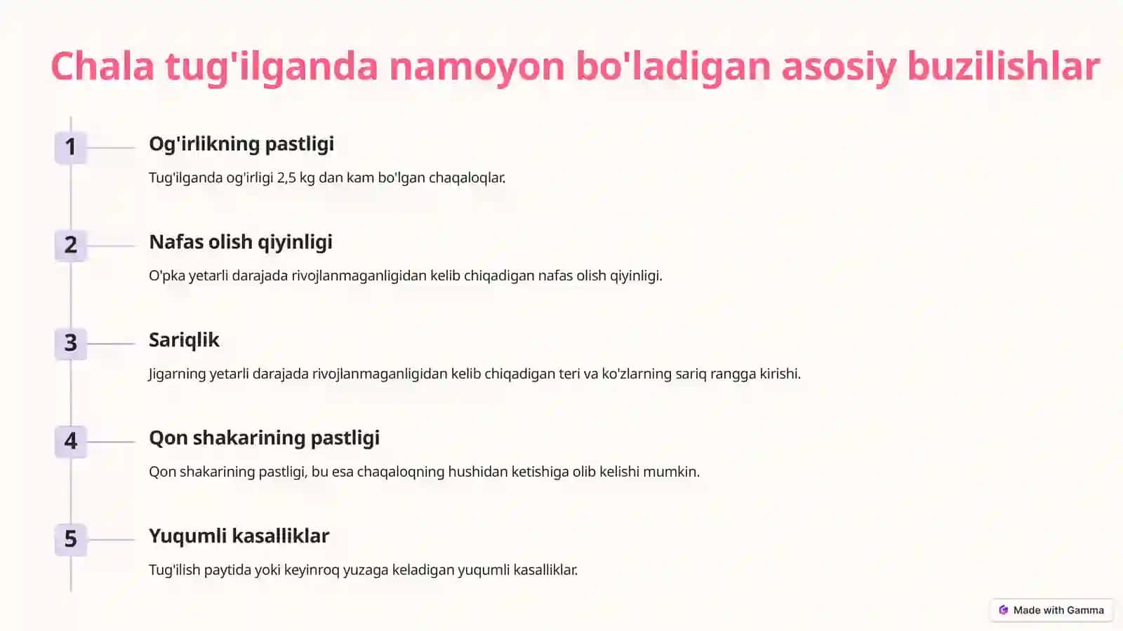 Tug'ma anomaliyalar: Chala tug'ilganlardagi buzilishlar 3
