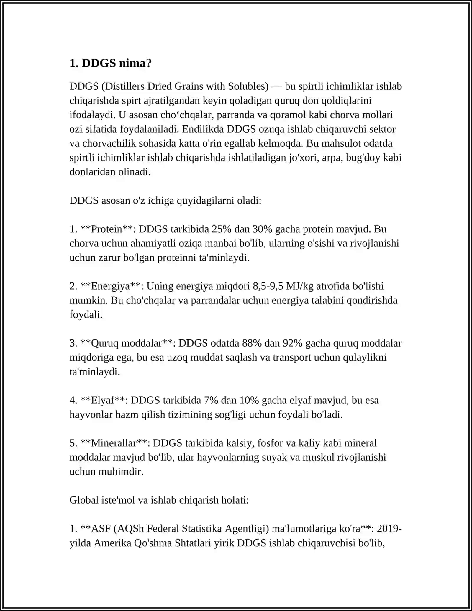 MUSTAQIL ISH Mavzu: DDGS 3