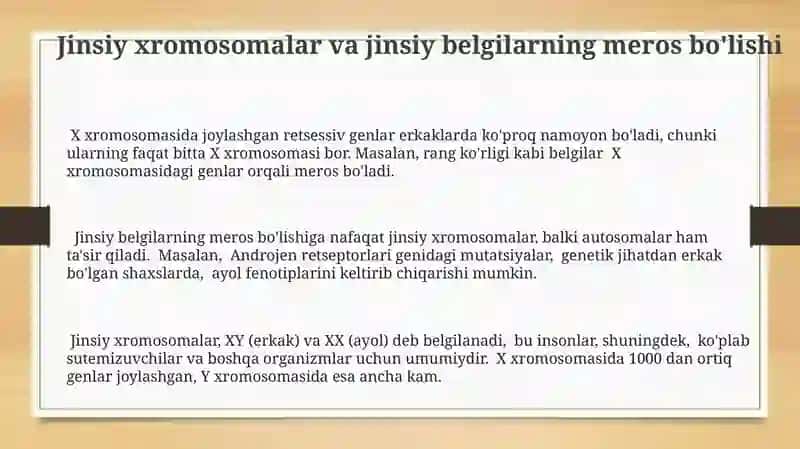 Irsiyatning xromosoma nazariyasi 3