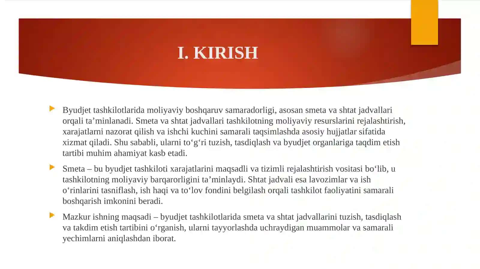 BYUDJET TASHKILOTLARIDA SMETALAR VA SHTAT JADVALLARINI TUZISH, TASDIKLASHVA TAKDIM ETISH TARTIBI 3
