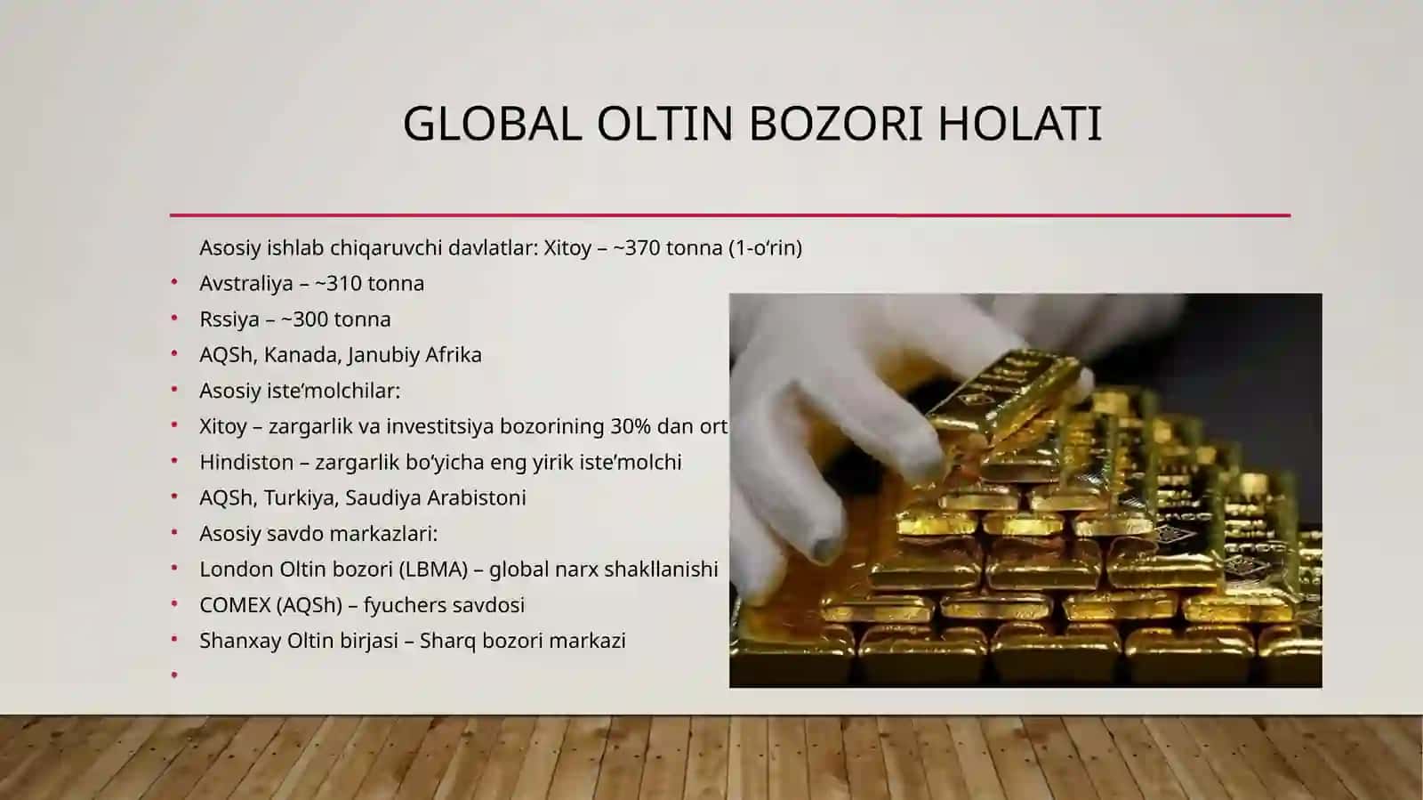 Jahon oltin bozori rivojlanishining zamonaviy tendensiyalari 3