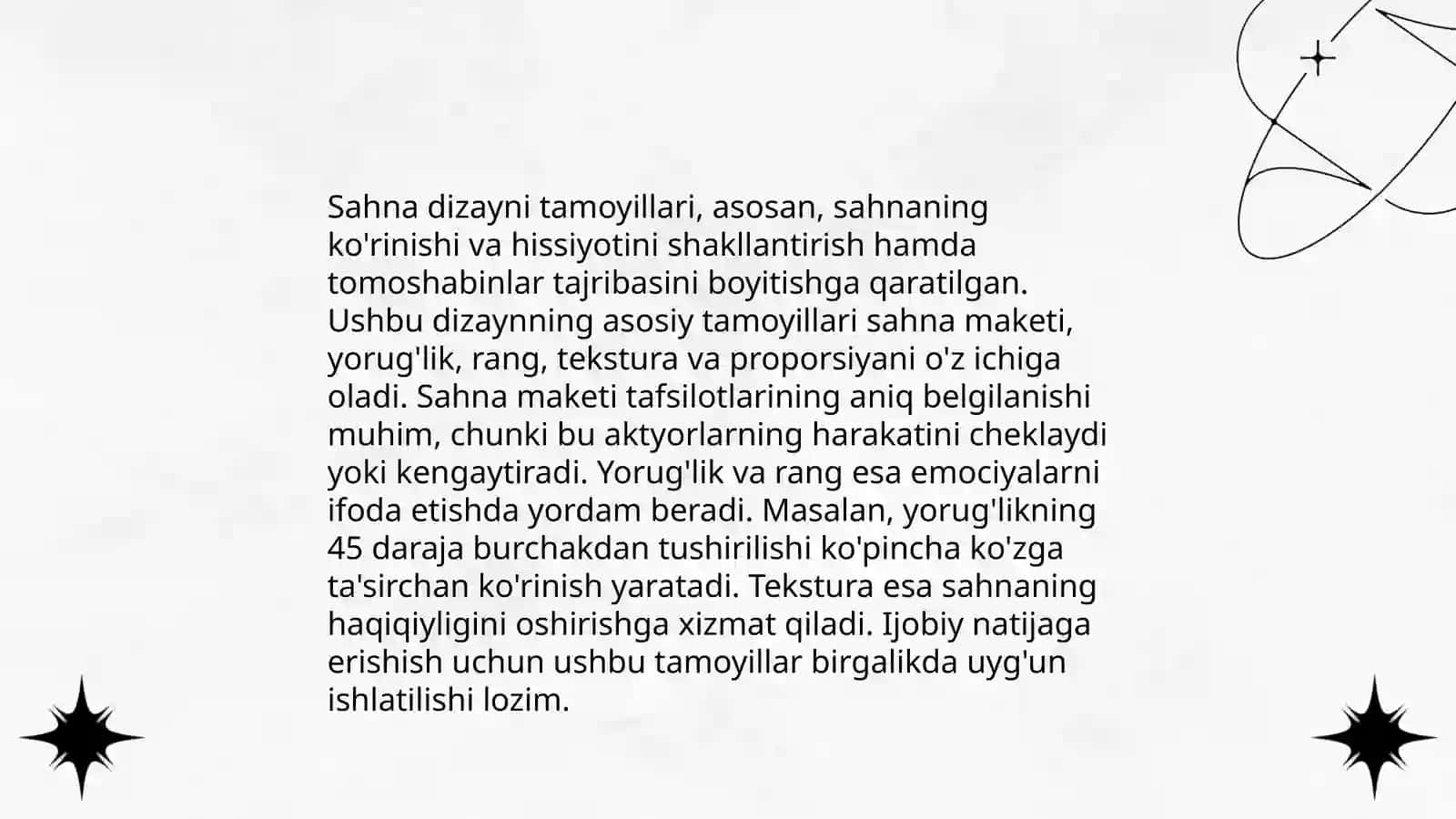 Sahna dizayni tamoyillari 3