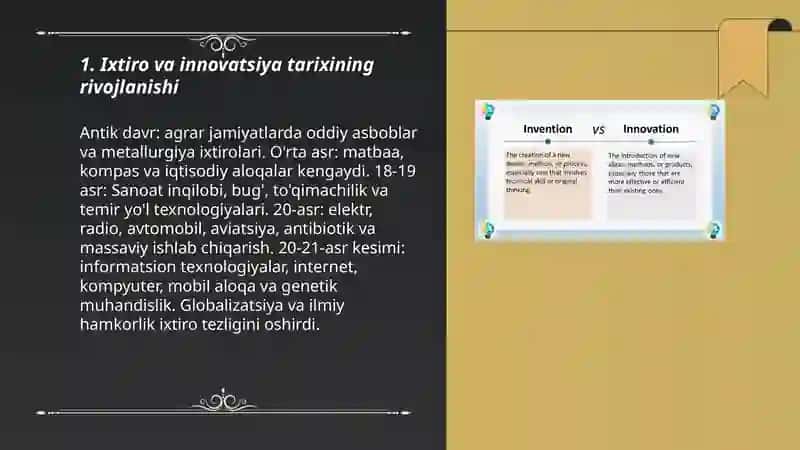 Ixtiro va innovatsiya tarixining rivojlanishi 3