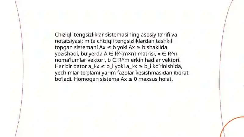 Chiziqli tengsizliklar sistemasi. Minkovskiy teoremasi 3