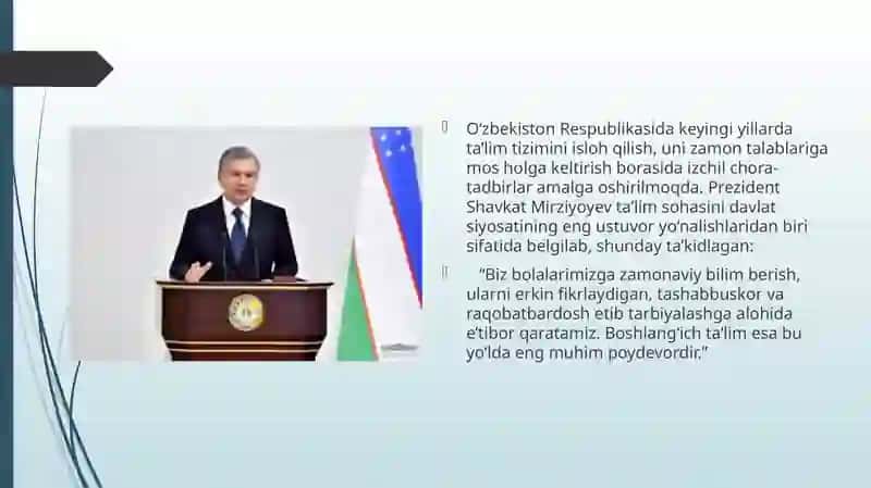 O’zbekiston davari vojlangan horijiy davlatlarda boshlang’ich ta'lim tizimi va uniqiyosi o’rganish mazmuni 3