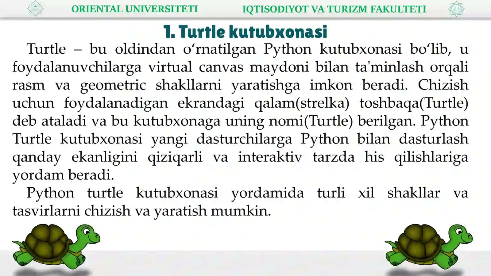 Turtle kutubxonasi 3