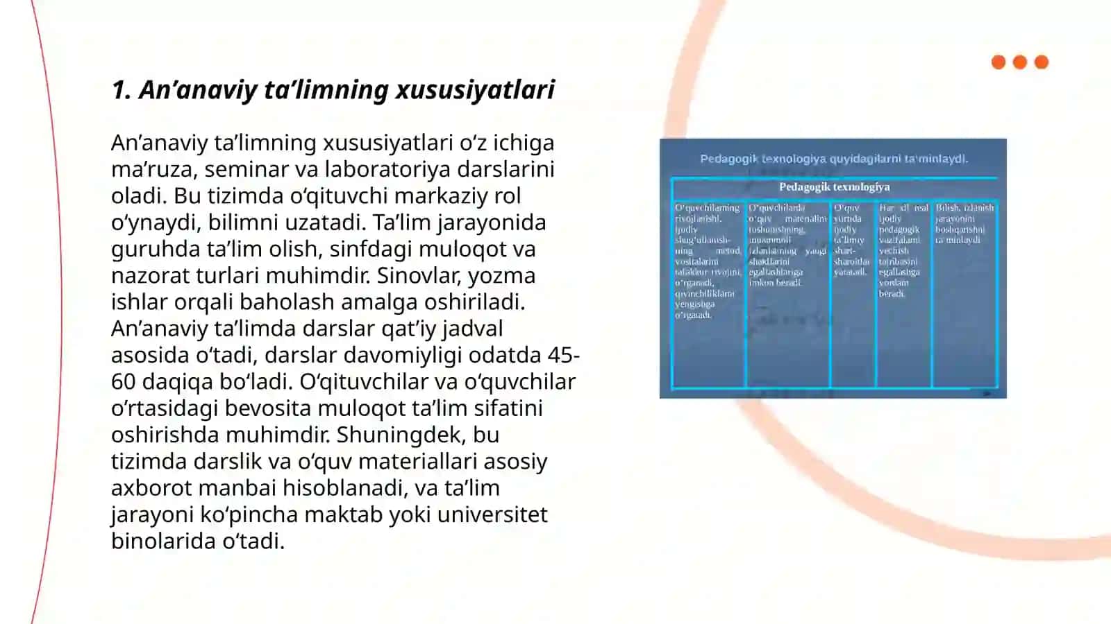 An’anaviy va innovatsion ta’limning qiyosiy tahlili. Ijtimoiy pedagogikaning nazariy asoslari 3