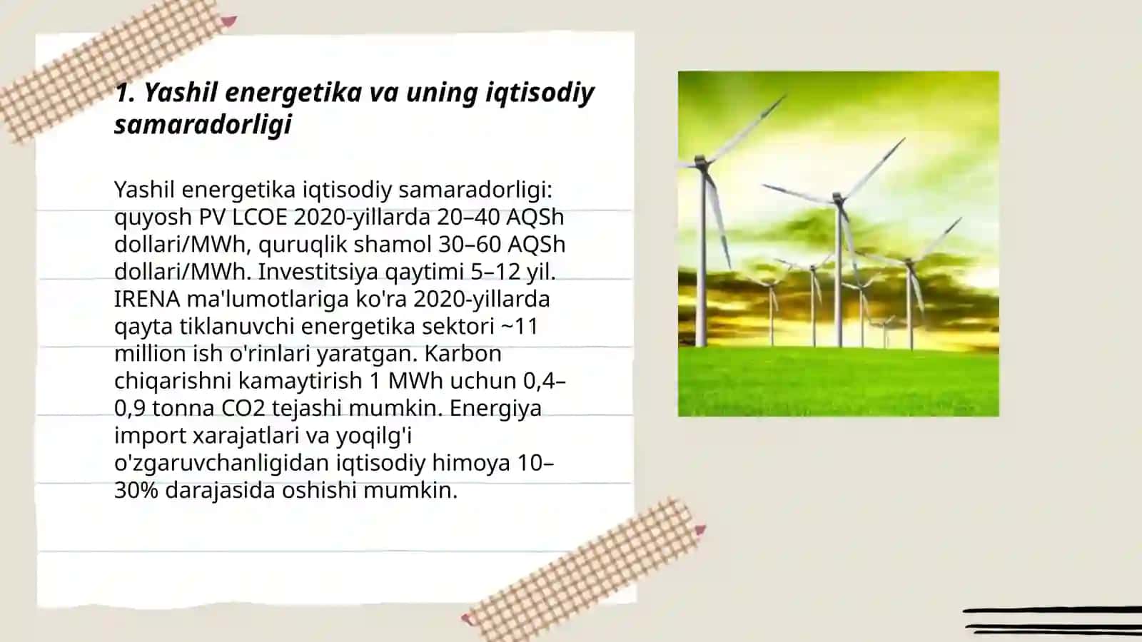 Yashil energetikani rivojlantirish va uning iqsodiyodga tasiri 3