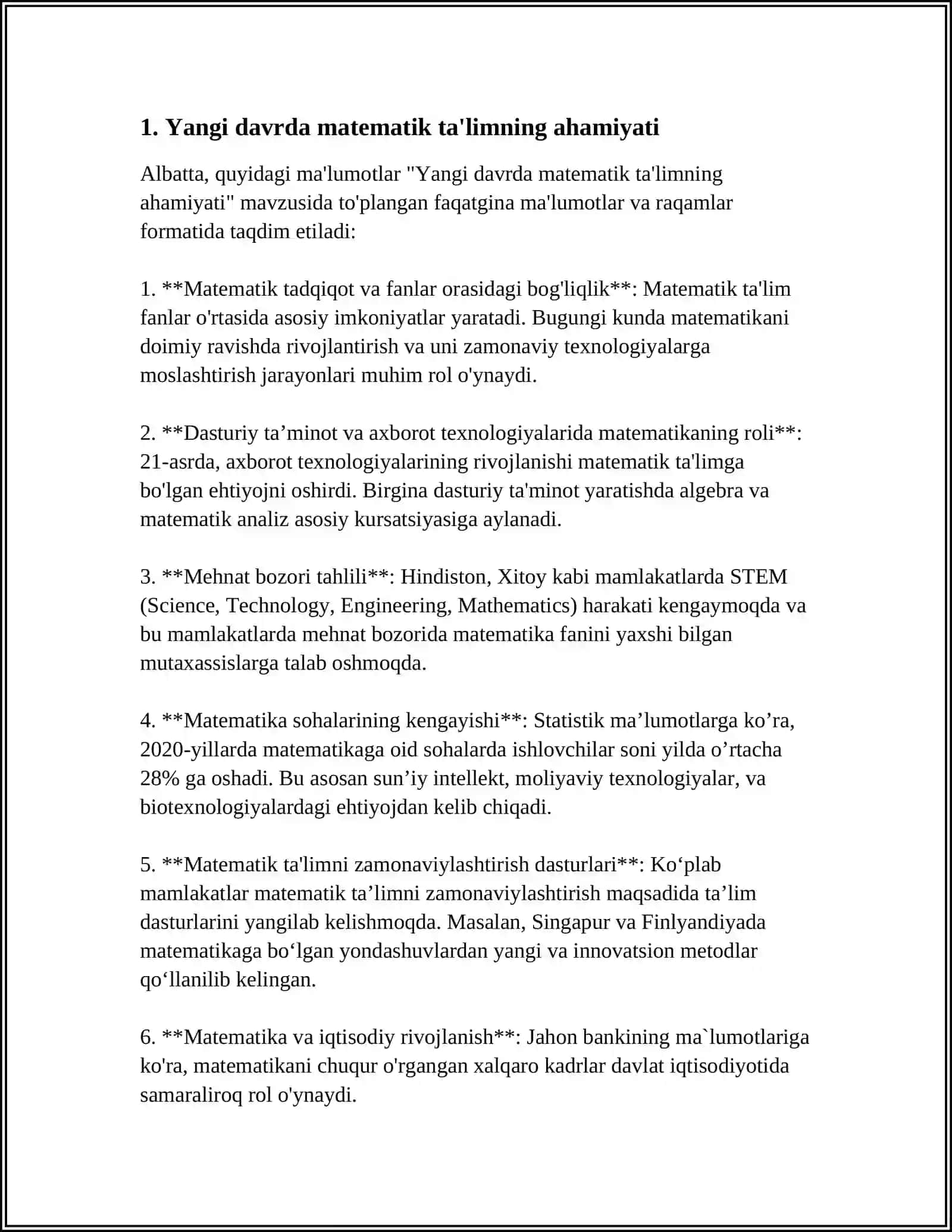 MAMLAKATIMIZDA MATEMATIKA FANLARINING YANGI TARIXI VA RIVOJLANISH ISTIQBOLLARI 3