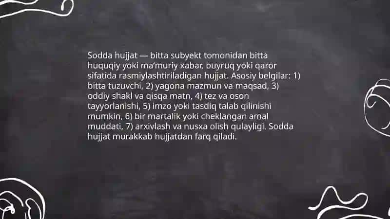 Sodda va murakkab hujjatlar 3