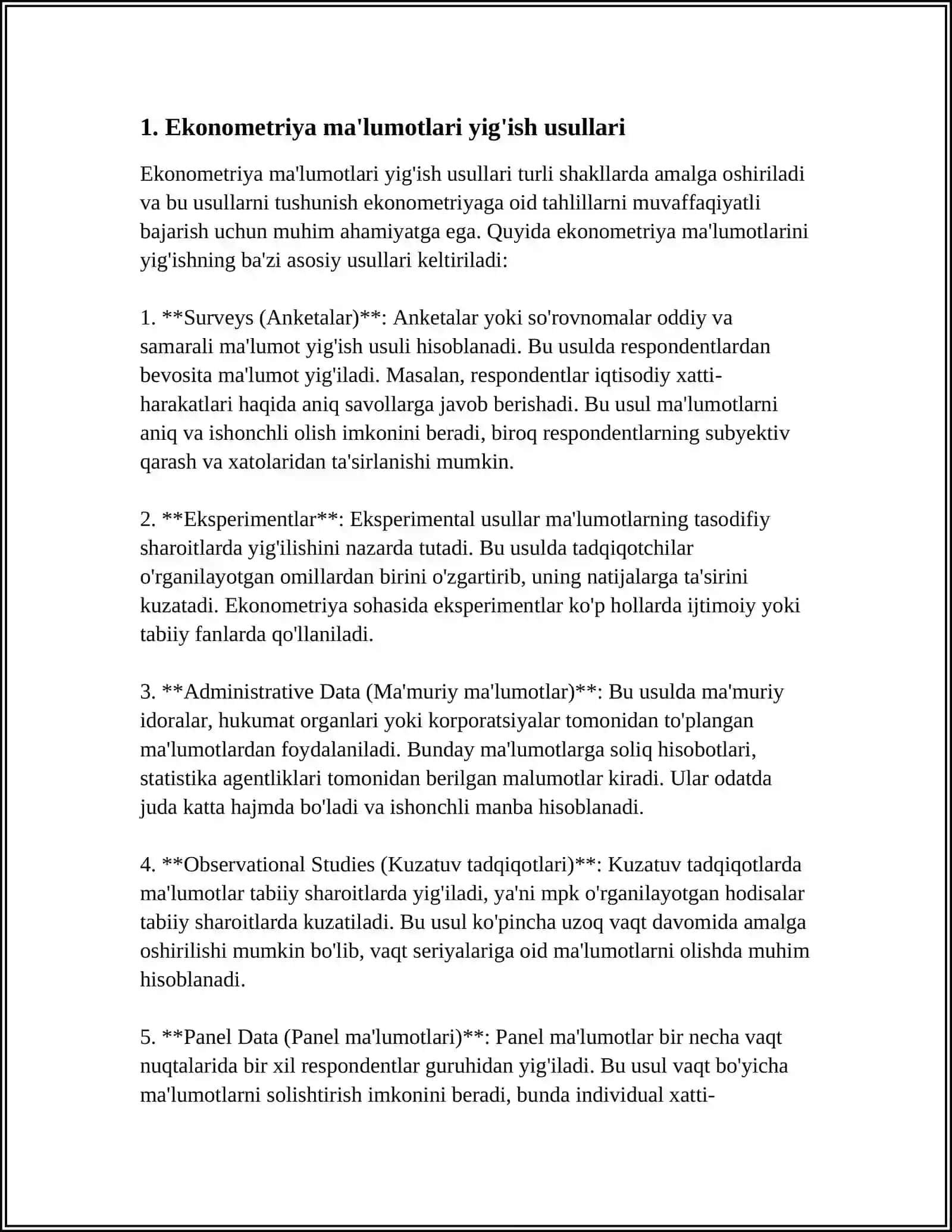 Ekonometrik Modellar 3