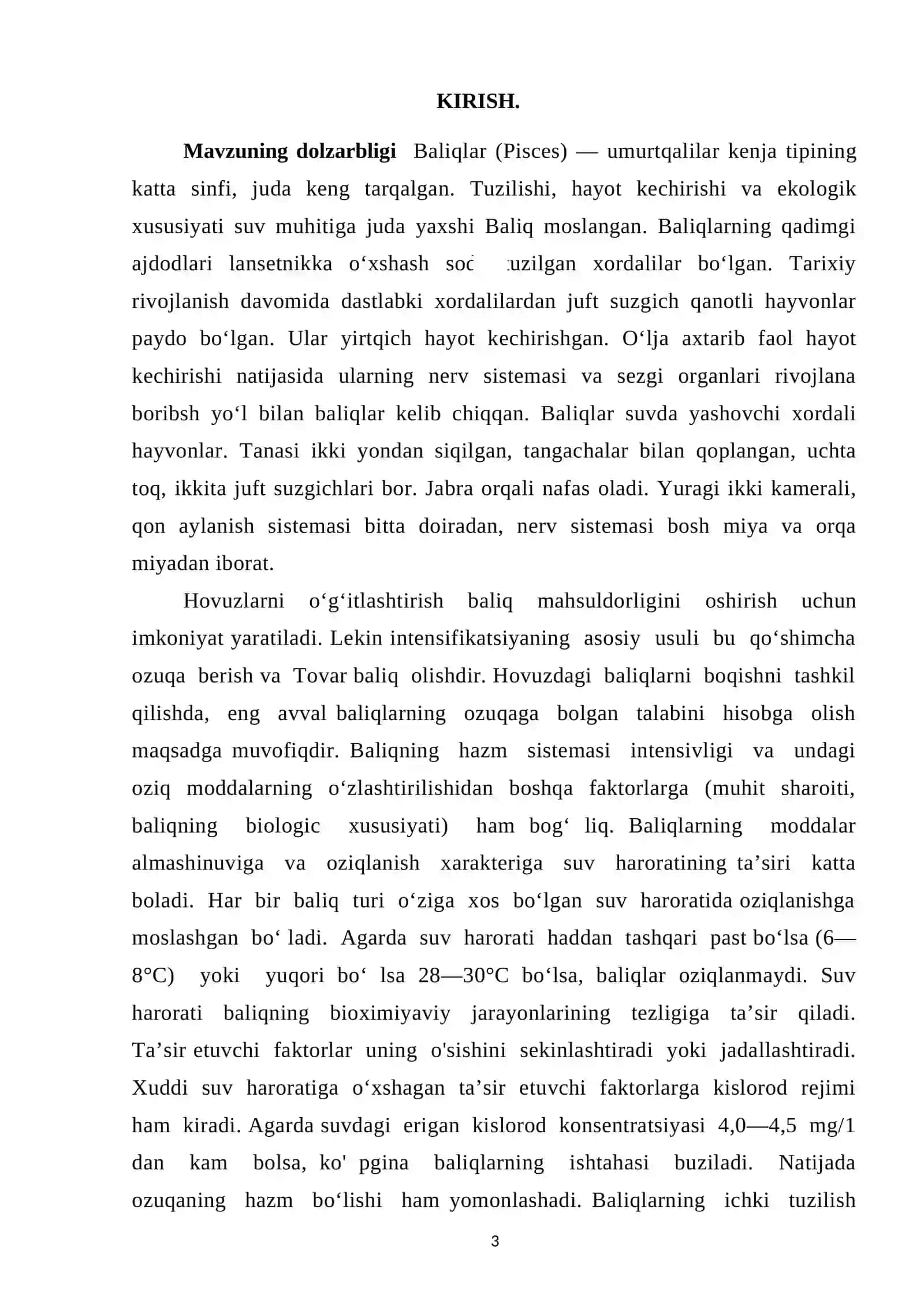 Baliqchilik ho`jaligida baliq yetishtirish muommolari 3