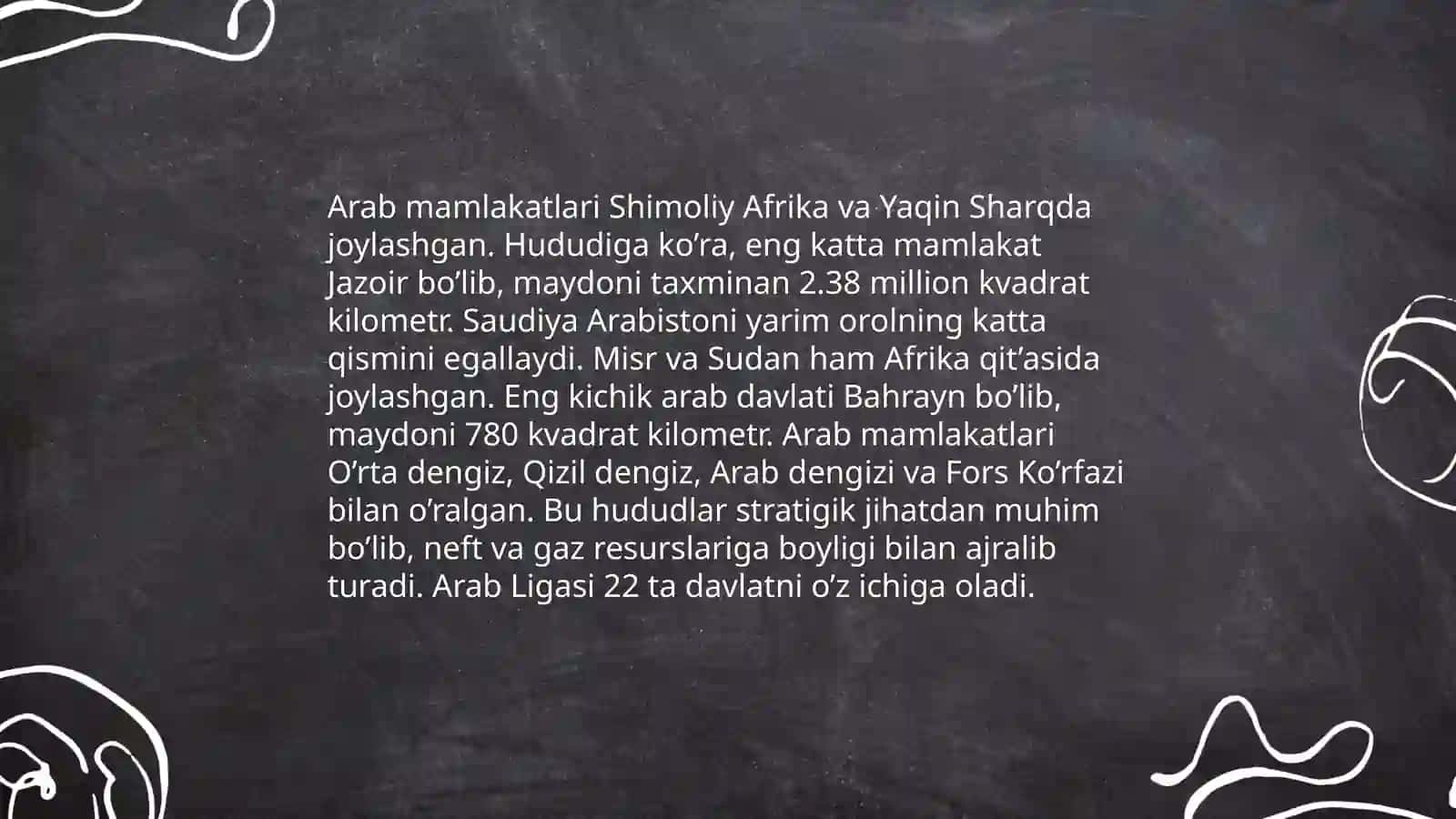 Arab mamlakatlariga qisqacha umumiy xaraktiristika 3