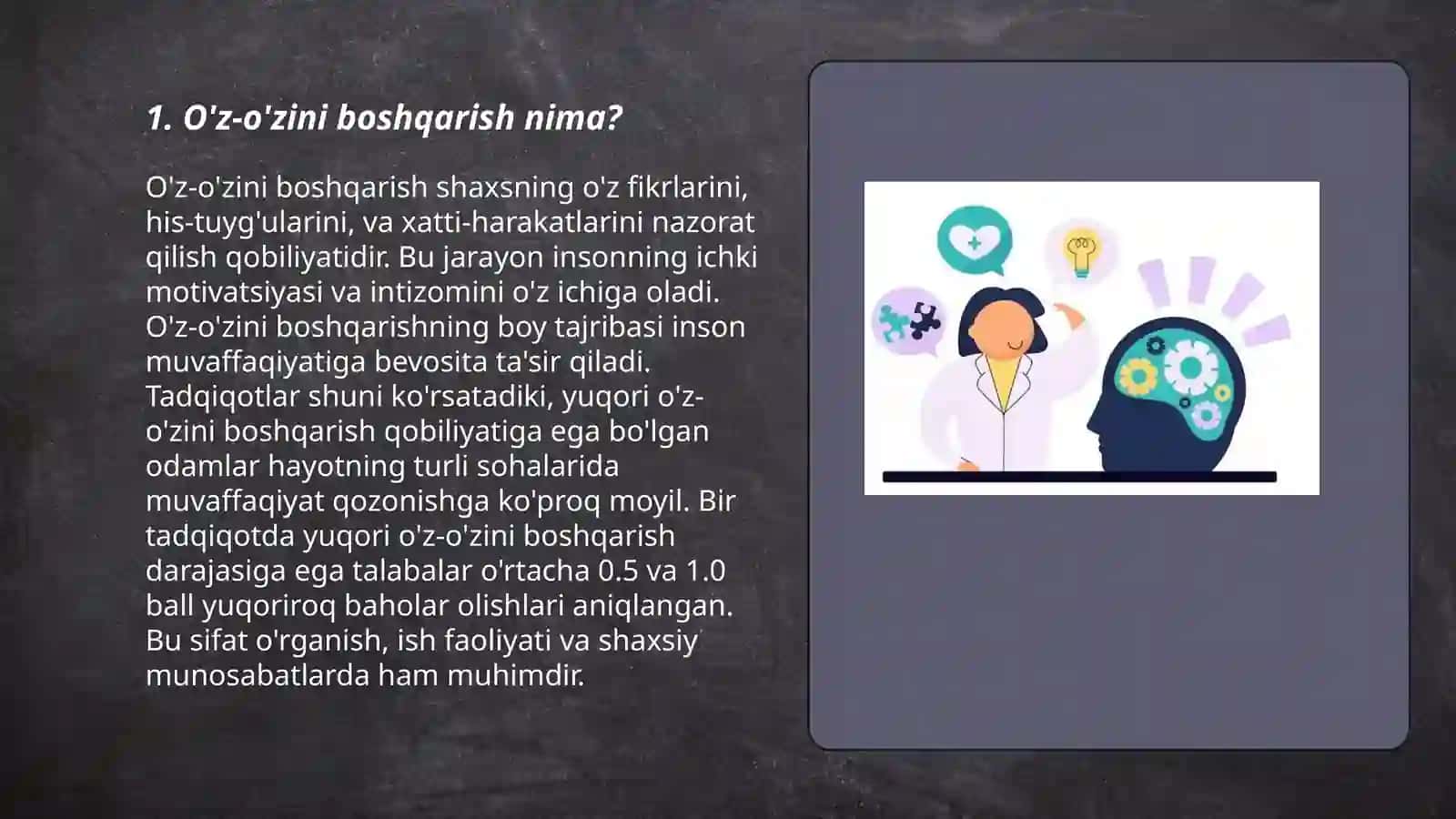 Akademik ko'nikmalarni shakllantirishda o'z-o'zini boshqarish va samaradorlik 3