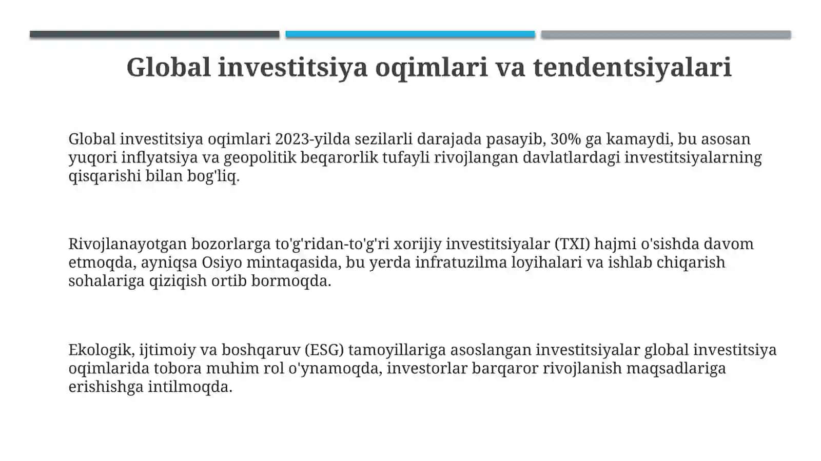 Xalqaro investitsion munosabatlar rivojlanishing zamonaviy holati 3