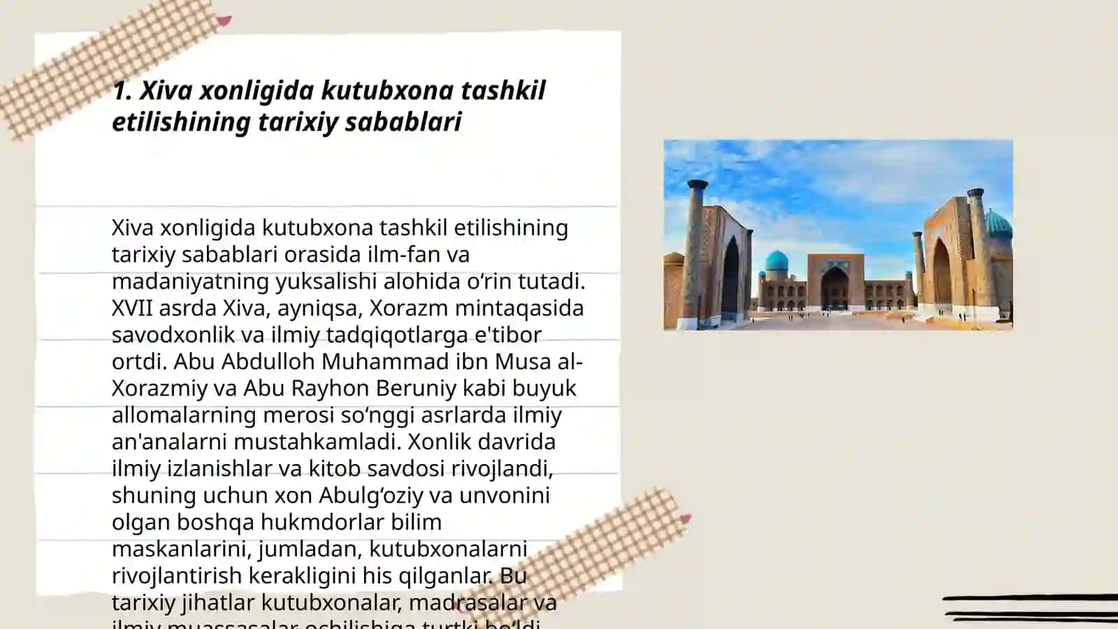 Xiva xonligida kitobat va kutubxona tarixi 3