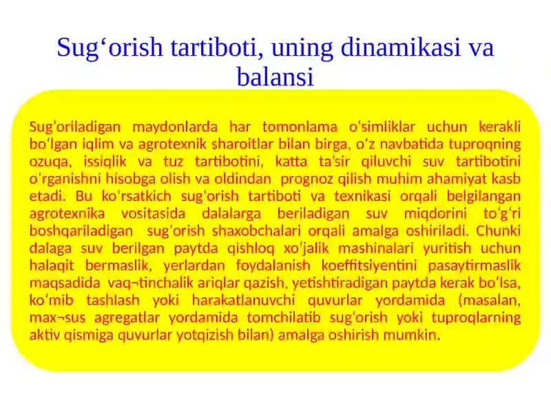 SUV TARTIBOTINI TASHKIL QILISH VA UNI BOSHQARISH 3