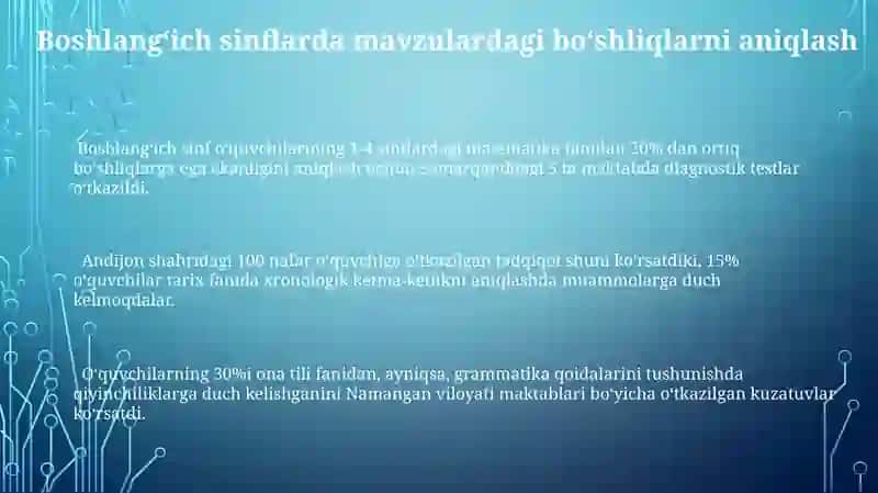 Boshlangʻich Sinflarda Fanlarni Òzlashtirishdagi Boʻshliqlarni Toʻldirish 3