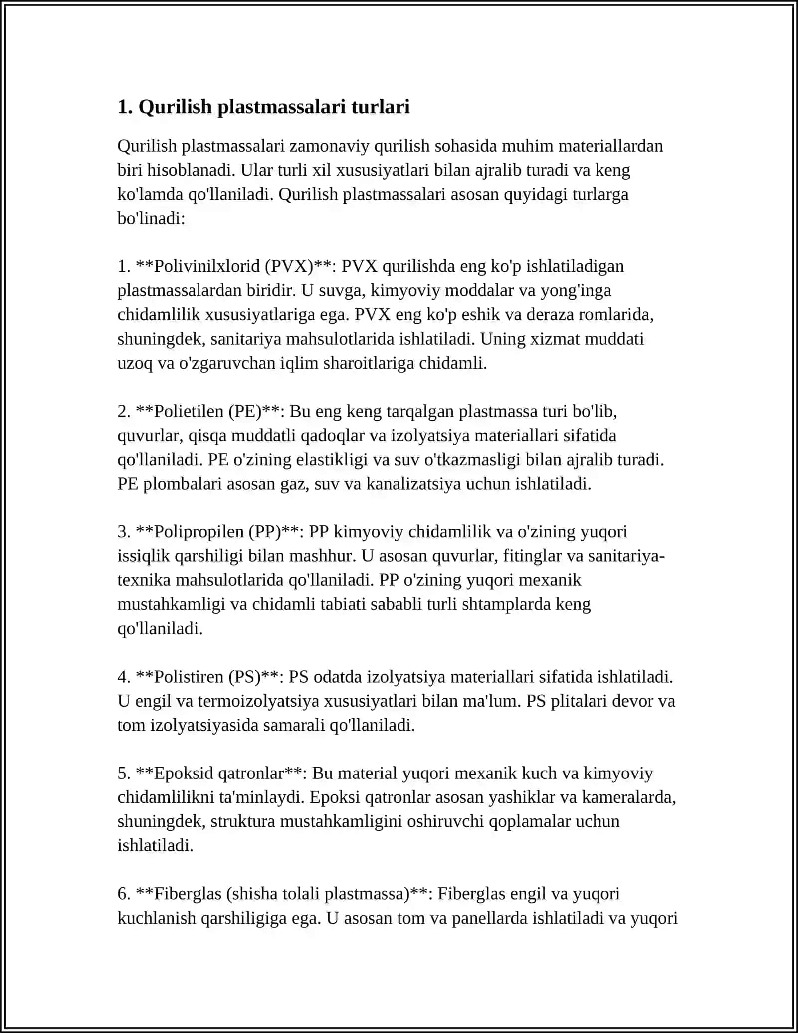 Qurilish plastmassalari 3