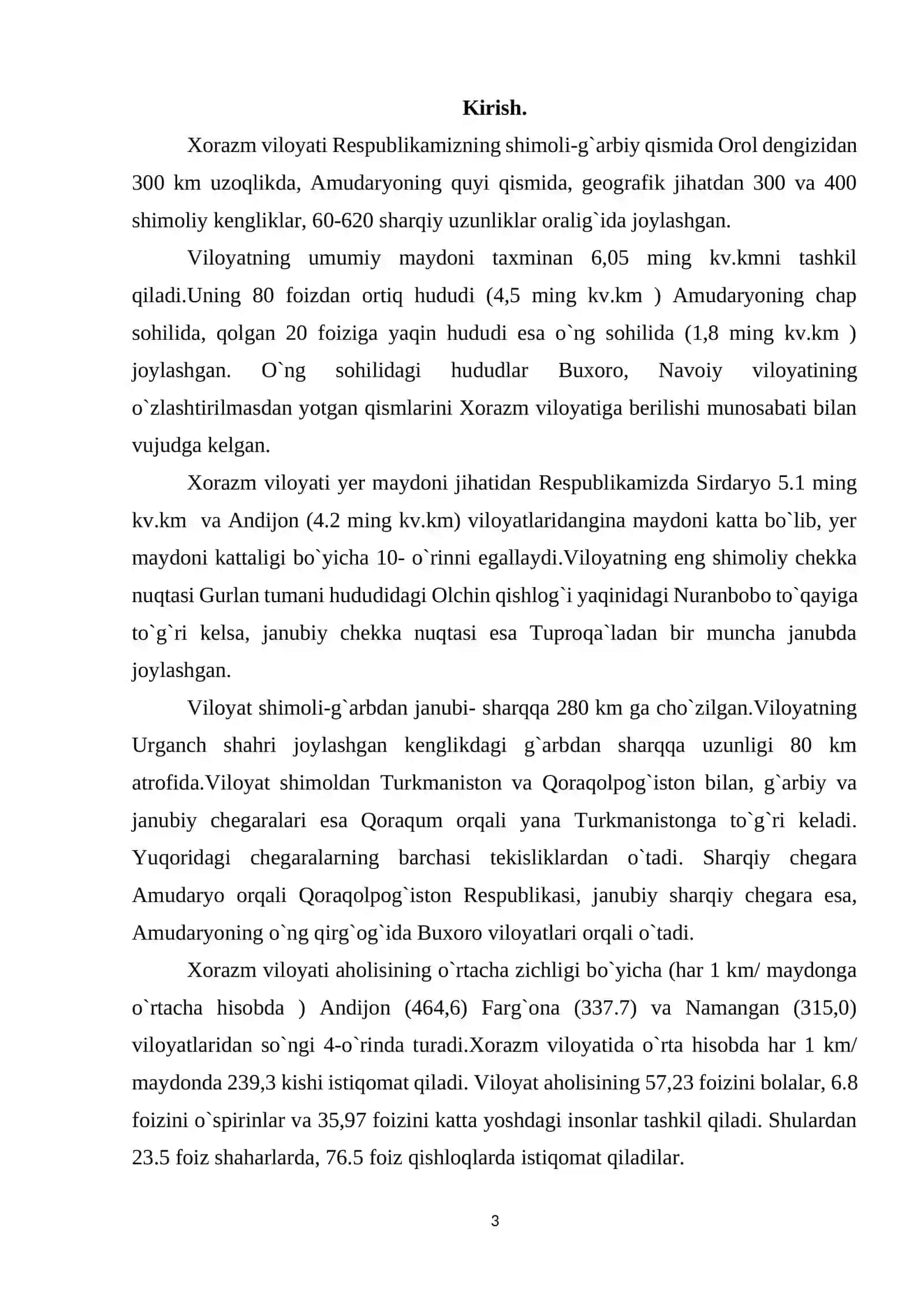 Xorazm viloyati geografik o’rni va tabiiy resurslari 3
