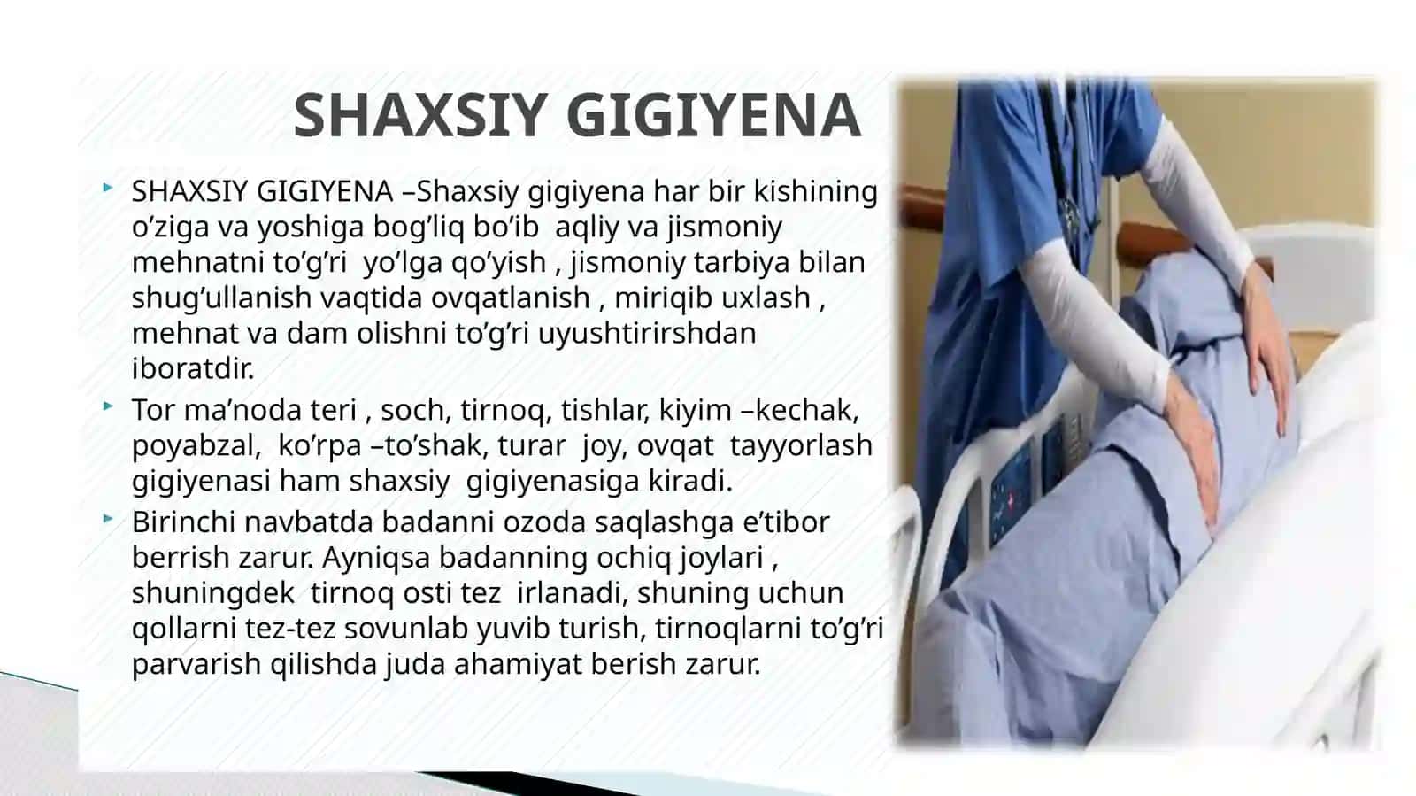 BEMORLARNING SHAXSIY GIGIYENASI 3