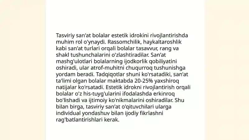 Bolalarda estetik idrok etishni shakllantirishda tasviriy sanatning ahamiyati 3