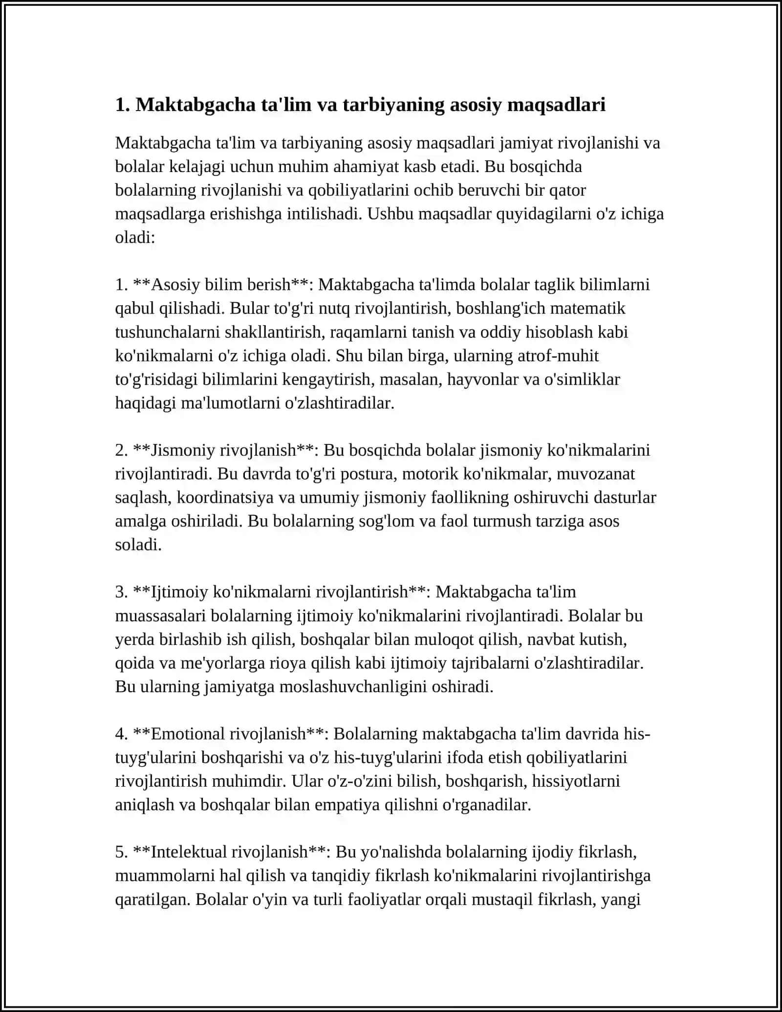 MAKTABGACHA TAʼLIM TARBIYANI TASHKIL ETISH 3
