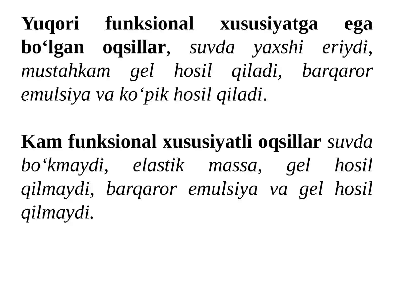 Oqsillarning oziq-ovqat sanoati uchun muhim bo‘lgan kimyoviy va fermentativ reaksiyalari 3