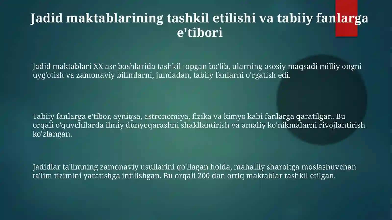 Jadidlar maktabida tabiatshunosligini óqitishning óziga xos xususiyatlari 3